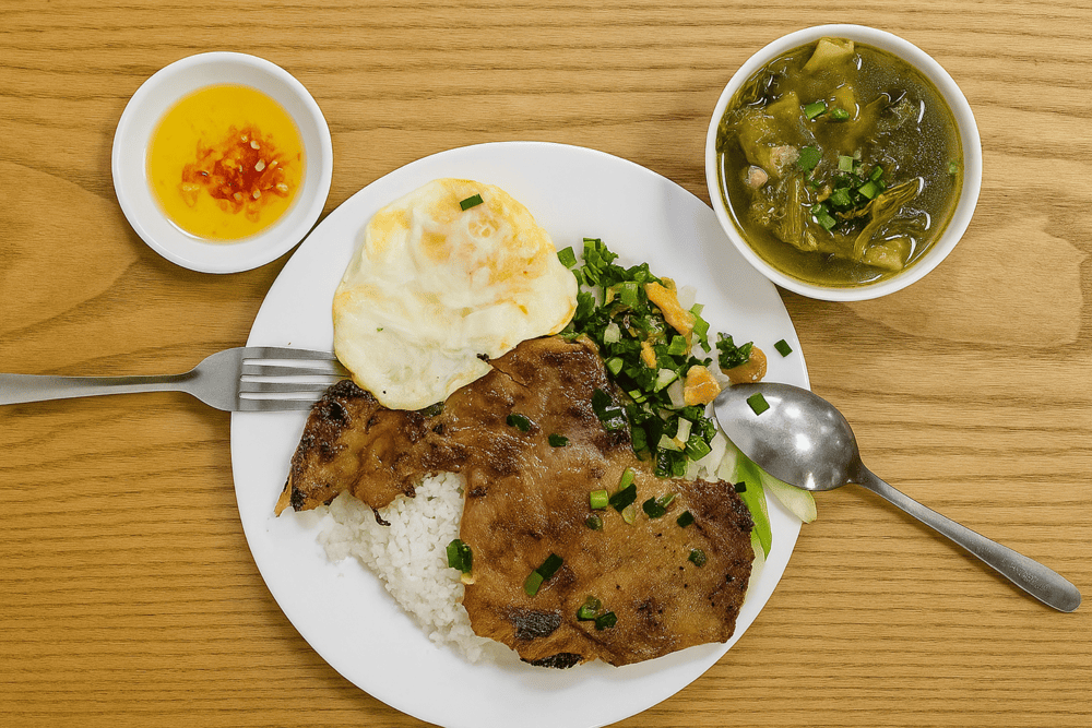 Their charcoal-grilled pork chop is juicy and flavorful, with a slight char that adds an irresistible aroma